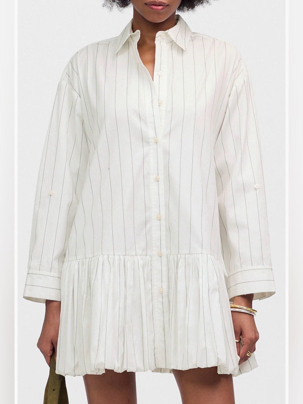 Madewell Pinstripe Mini Shirtdress M NWT